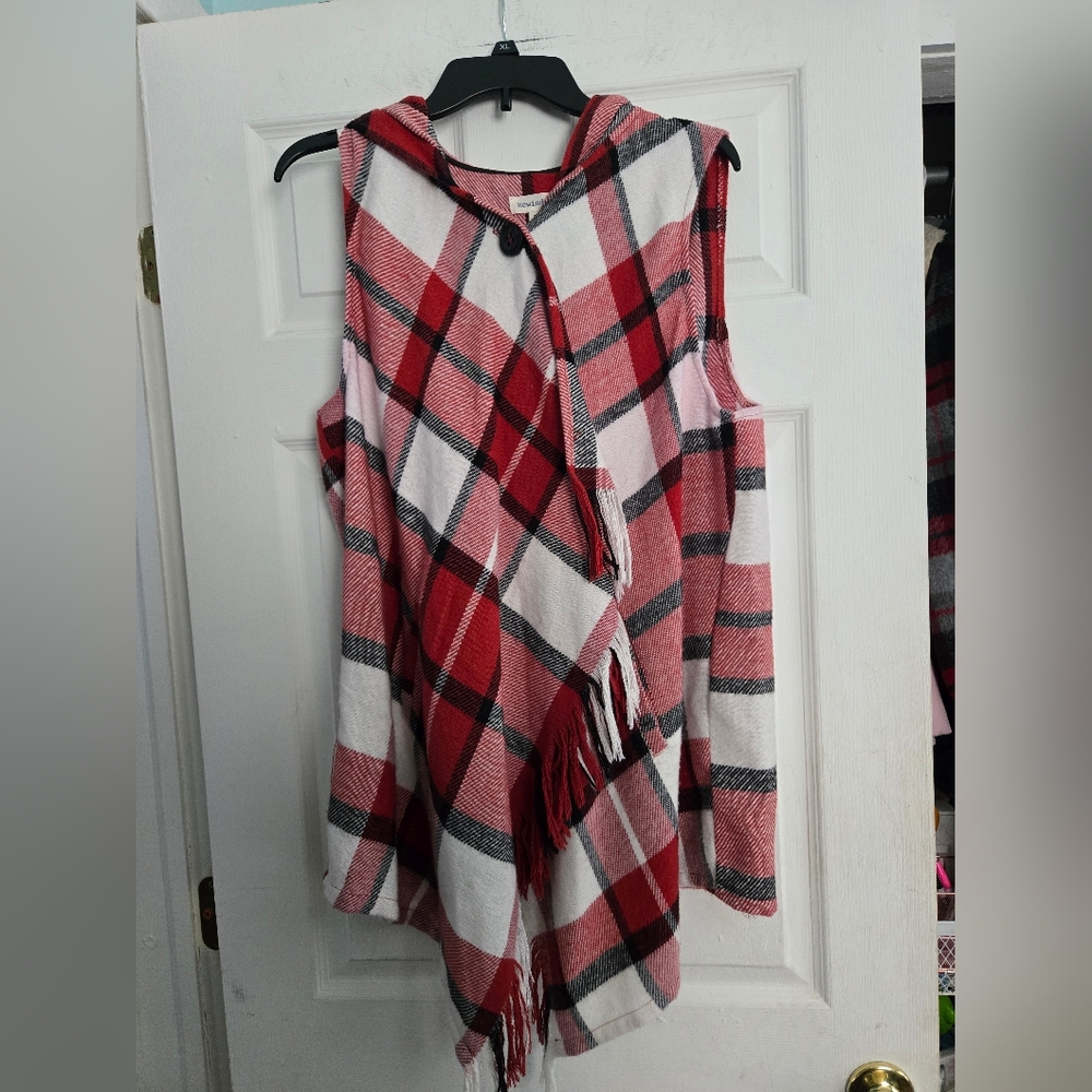 Rewind Sleeveless Plaid Cardigan
